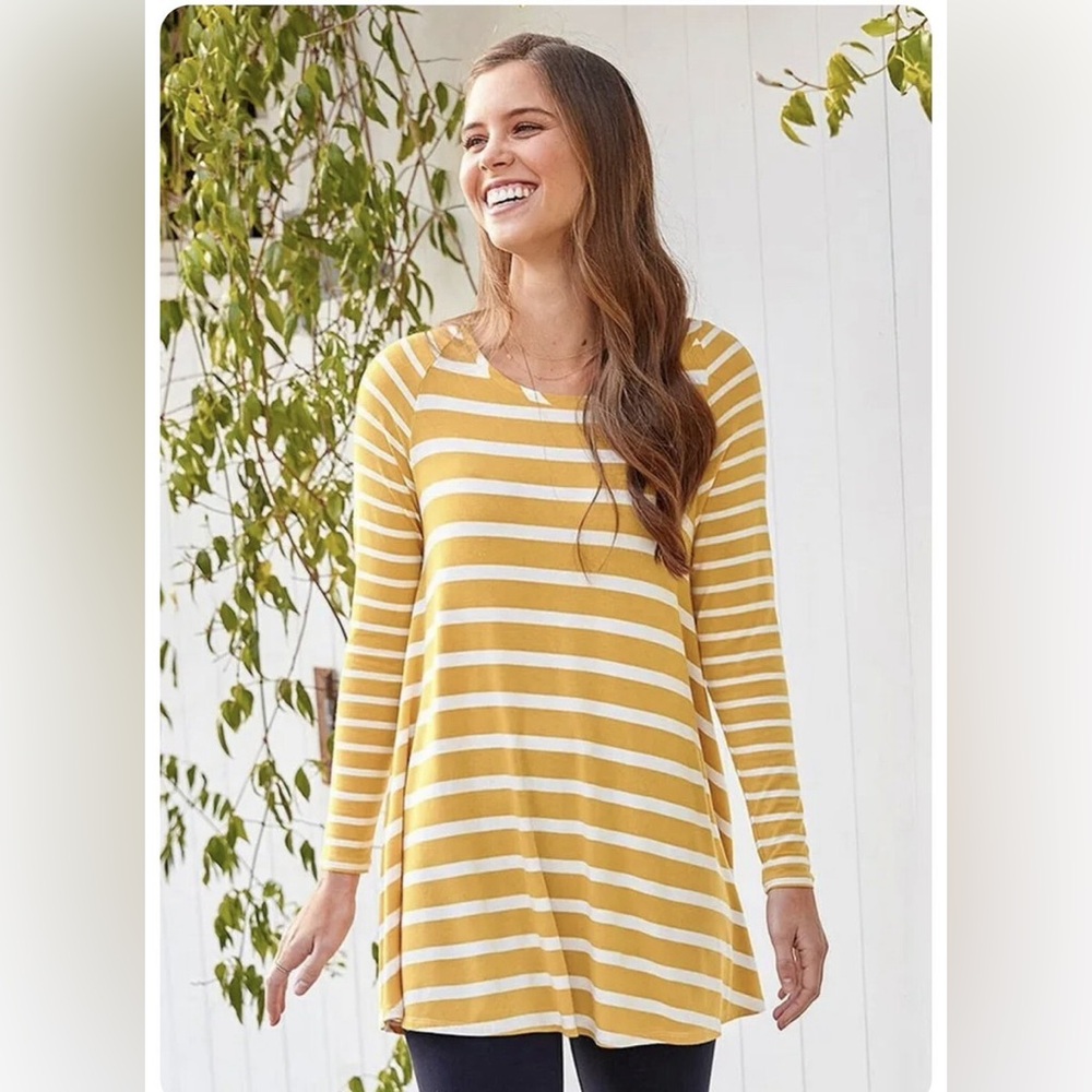 Matilda Jane Walking On Sunshine Striped Long Sleeve Tunic NWOT